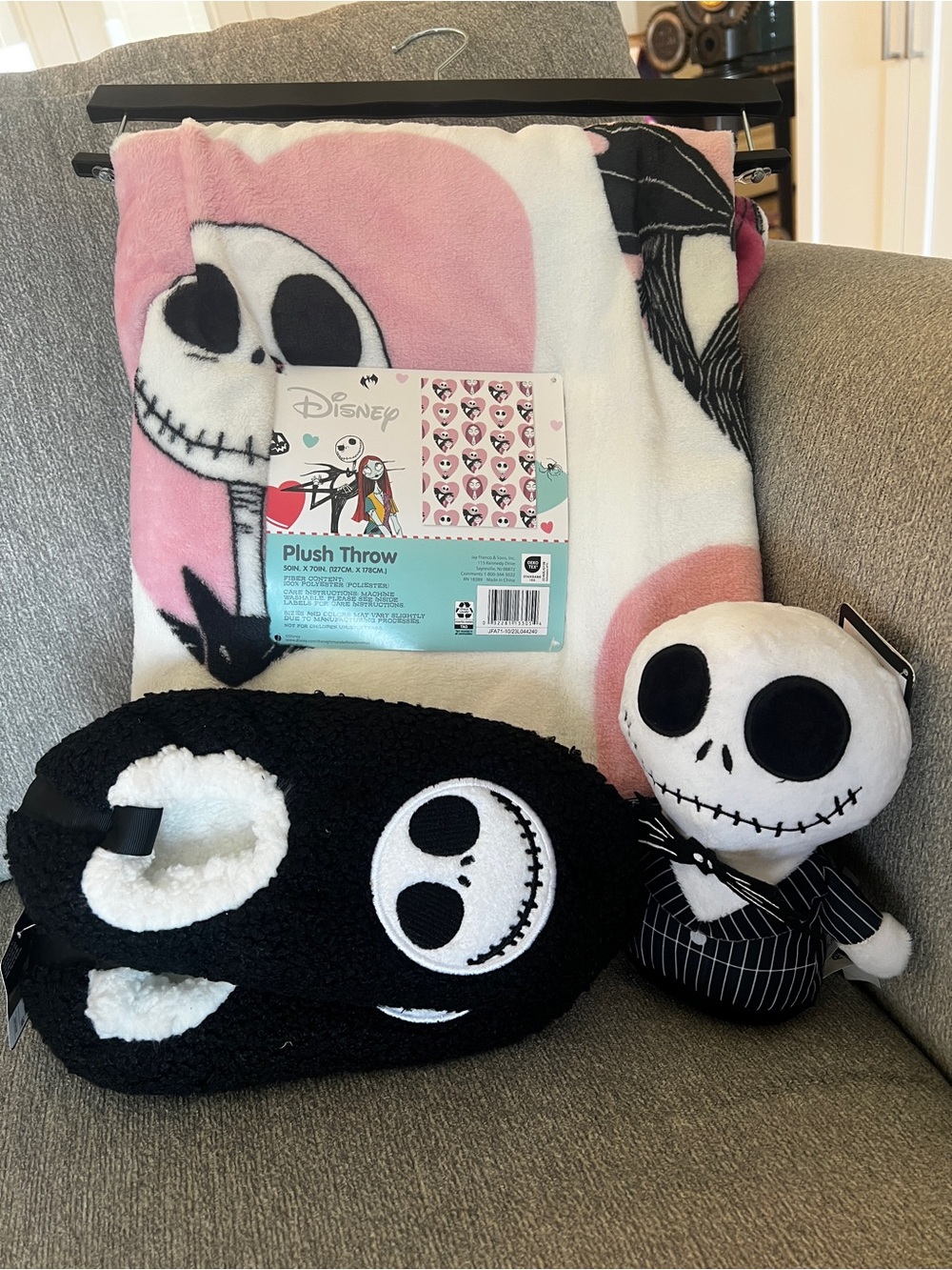 NWT Disney Nightmare Before Christmas Bundle. Throw-Slippers-Plushie